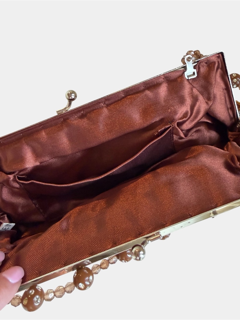 Romantic Vibe Clutch Mid-Century Inspired Metallic Gold, Turquoise, & Bronze - Picture 9 of 11